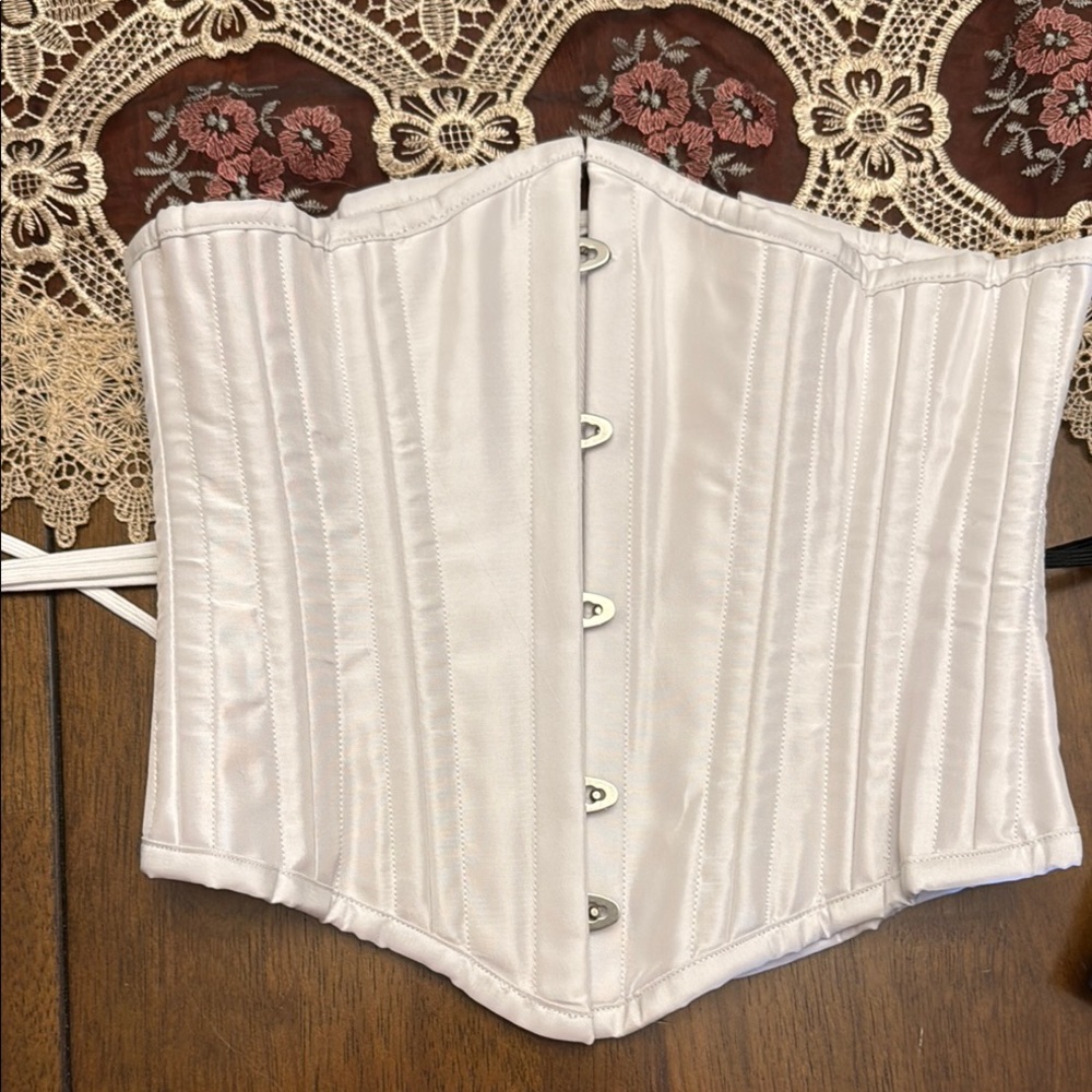 Stylish White Satin Corset